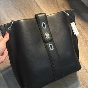 Topshop Black Faux Leather Shoulder Bag / Purse (LWT)
